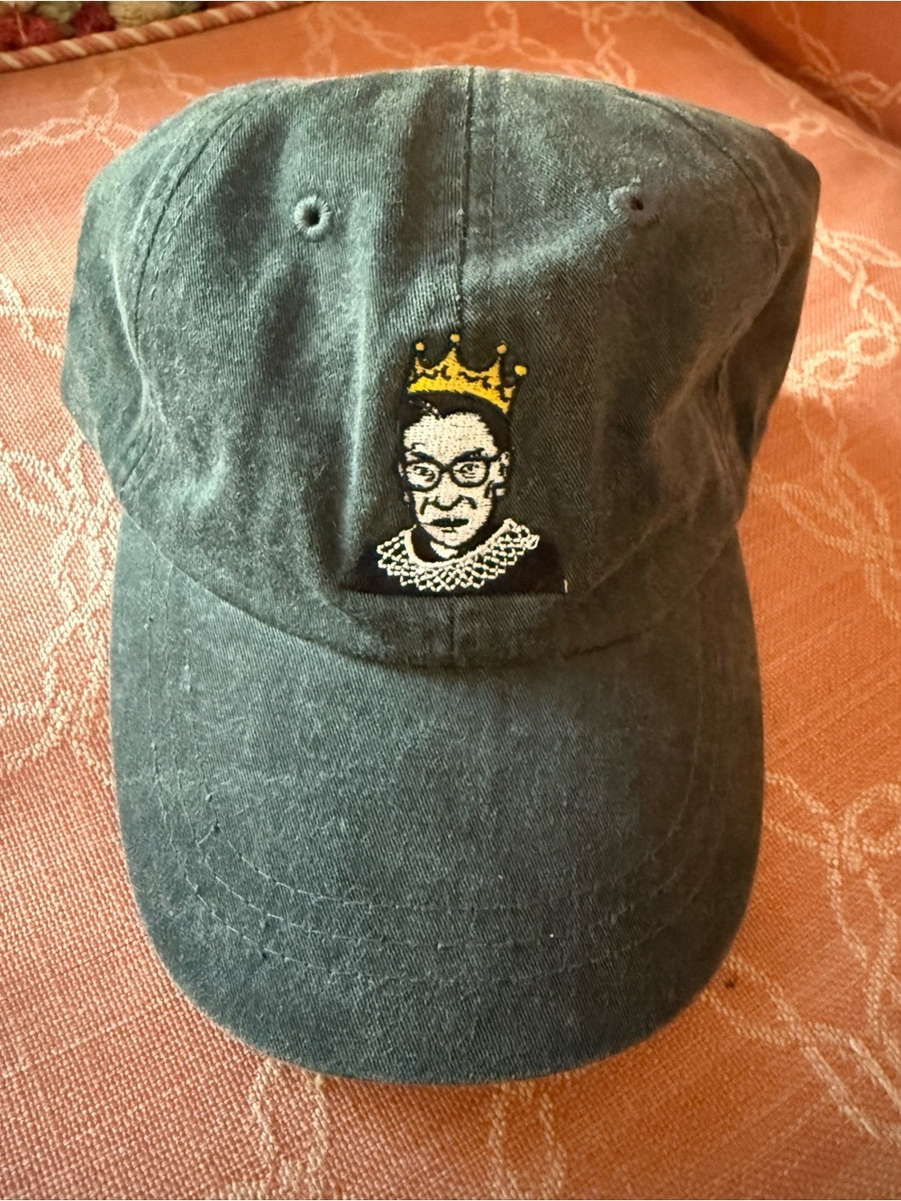 RBG embroidered Black washed  Baseball Cap, ADAMS brand , adjustable .